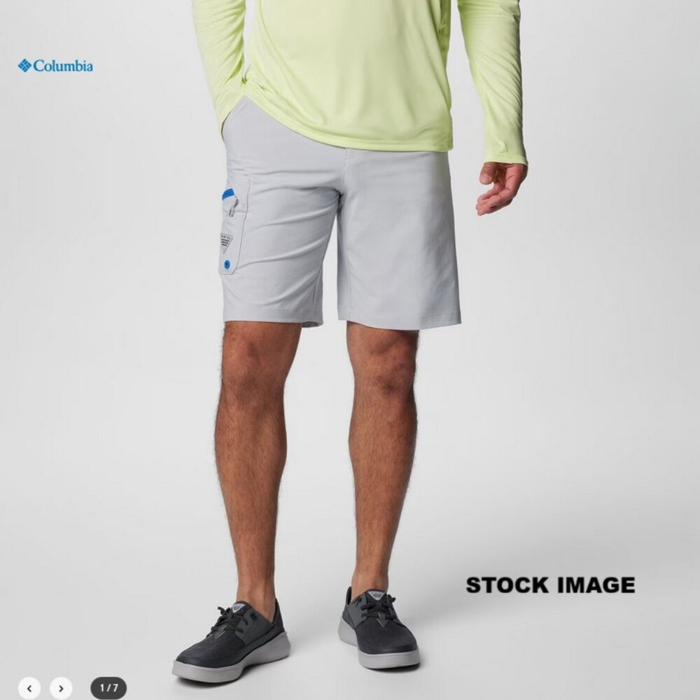 Columbia Men's PFG Terminal Tackl II Cool Grey/Vivid Blue Shorts 40w 10i